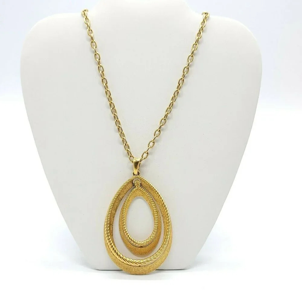 Crown Trifari Mid Century Modern Matte Gold Tone